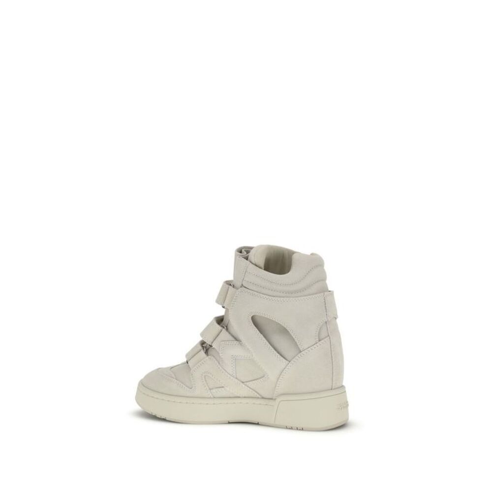 Isabel Marant Beige Calf Leather Bos Taurus Platform Women's Sneakers - Picture 3 of 3